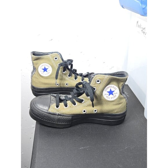 Converse Chuck Taylor All Star Womens Green Black High Platform Glitter Shoes 6 - Picture 2 of 12